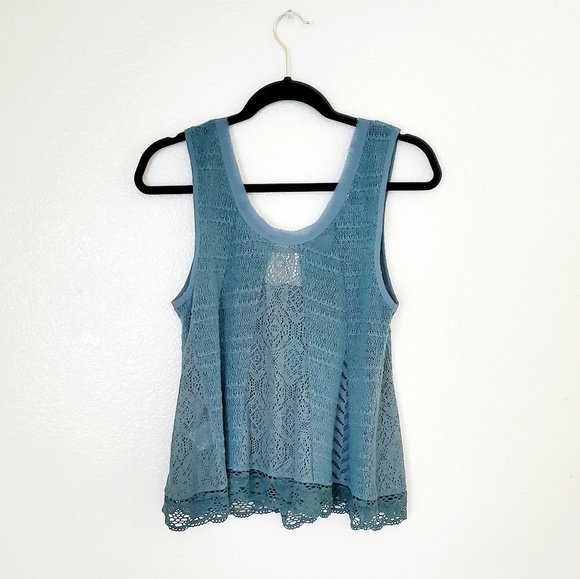 Meadow Rue Carrigan Crochet Teal Swing Tank - Picture 6 of 8